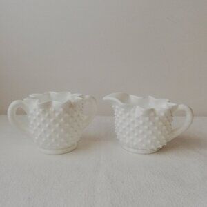 Fenton Hobnail Cream & Sugar